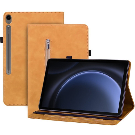 Чехол для Samsung Galaxy Tab S10 Lite / S10 FE / S9 FE, Wallet Pen Slot, жёлтая