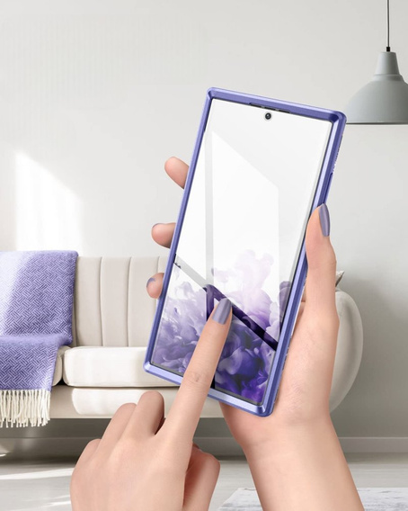 Чoхол до Samsung Galaxy S22 Ultra, Suritch Full Body Marble, фіолетовий