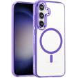 Чехол MagSafe для Samsung Galaxy S24+ Plus, гибридный чехол, фиолетовый