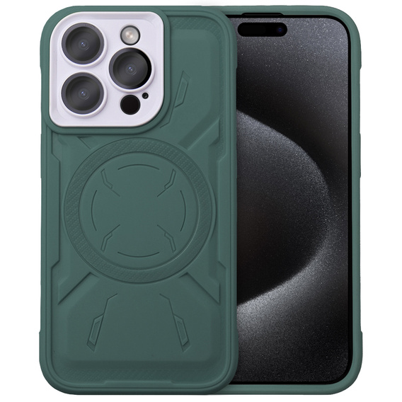 Чехол для iPhone 15 Pro Max, ERBORD Armor Mag, зелёный