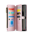 Чехол CASEME для Samsung Galaxy S25 Ultra, RFID Leather Wallet, с плечевым ремнем, розовый