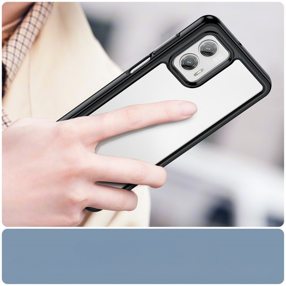 Чoхол до Motorola Moto G73 5G, Fusion Hybrid, прозорий / чорний