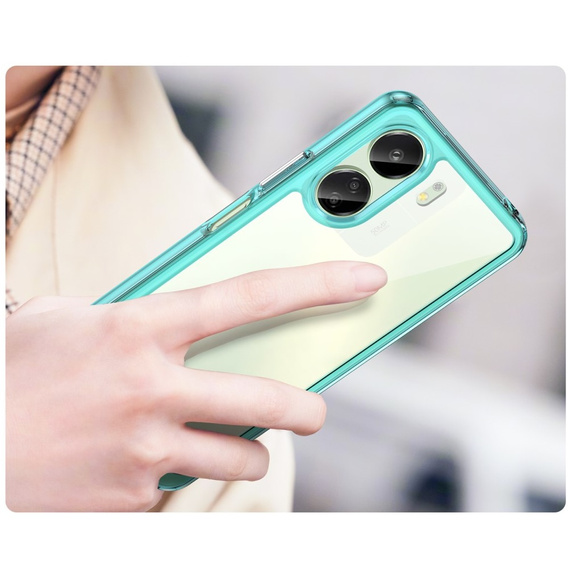 Чехол до Xiaomi Redmi 13C / Poco C65, Fusion Hybrid, прозрачный / синий
