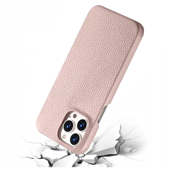 Чохол ERBORD для iPhone 13 Pro, Leather Grain, Pink