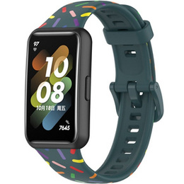 Силиконовый ремешок для Huawei Band 7, Green / Colorful