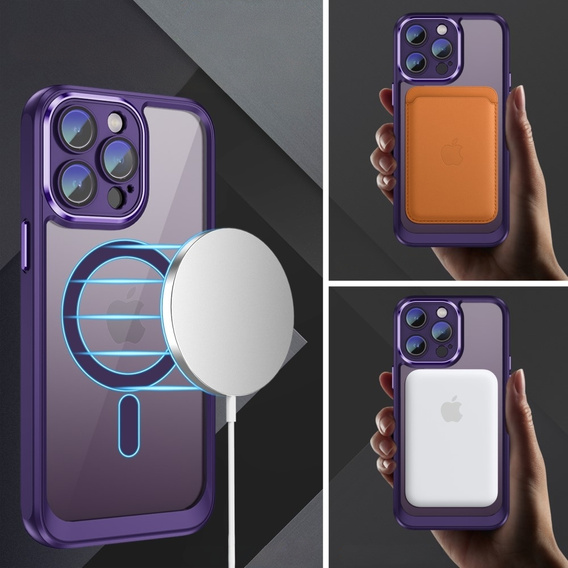 Чехол для iPhone 15 Pro, ERBORD Impact Guard, MagSafe, тёмно-фиолетовый