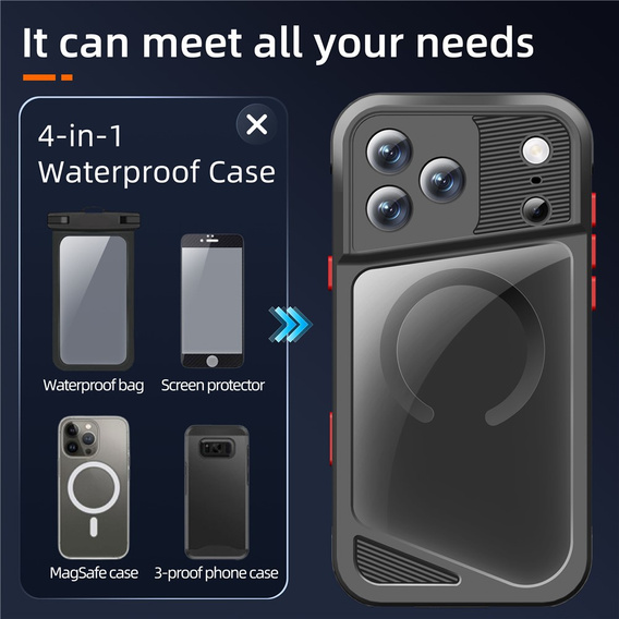 Водонепроникний чохол SHELLBOX GTM IP68 з MagSafe для iPhone 17 Pro Max