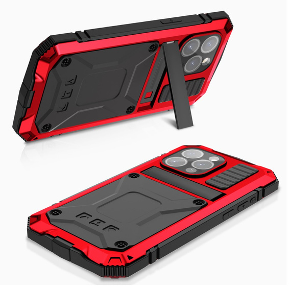 Чохол для iPhone 15 Pro Max, R-JUST, броньований, червоний / чорний