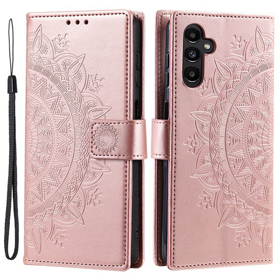 Откидной чехол для Samsung Galaxy A55 5G, Mandala Flower, зелёный