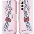 Чохол-книжка для Samsung Galaxy S23 FE, Wallet, Giraffe рожевий