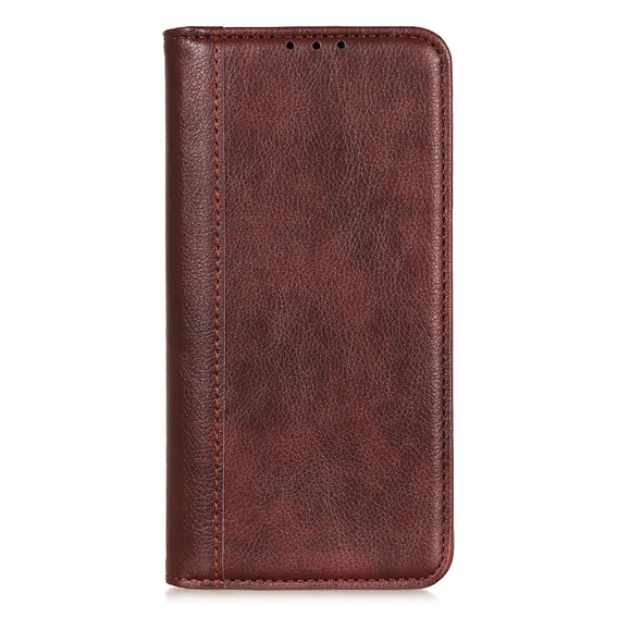 Чoхол до Samsung Galaxy S25 Ultra, Wallet Litchi Leather, коричневий