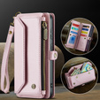 Чехол CASEME для Samsung Galaxy S25 FE, RFID Leather Wallet, с плечевым ремнем, розовый