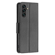 Откидной чехол для Samsung Galaxy A55 5G, Wallet Litchi Leather, чёрный