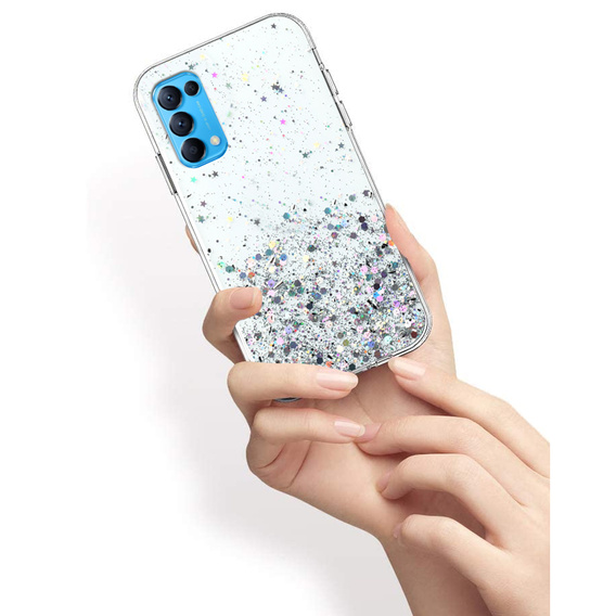 Чoхол до OPPO Reno 5 5G, Glittery, прозорий