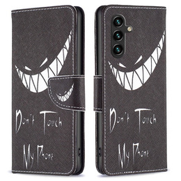Откидной чехол для Samsung Galaxy A55 5G, Wallet, Don't Touch My Phone, чёрный