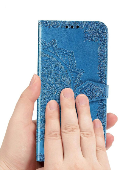Откидной чехол для Oppo Reno 12 Pro, Mandala, синий