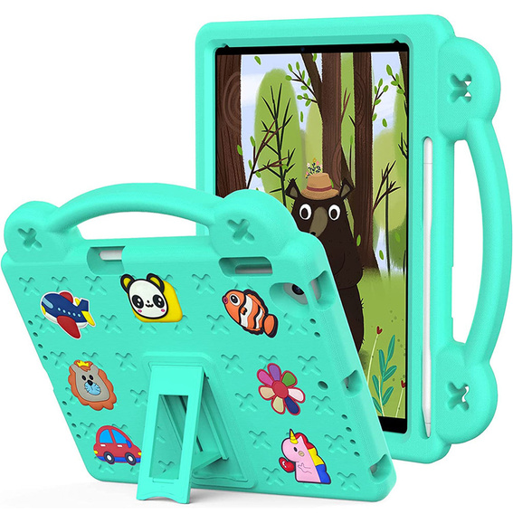 Детский чехол для iPad 9.7" 2018/2017 (6/5 gen.) / Pro 9.7" 2016, Cute Patterns, с подставкой, зелёный