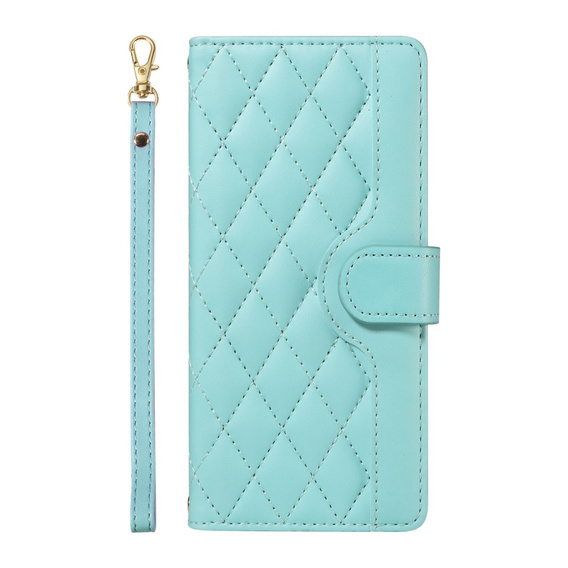 Чохол-сумка для iPhone 16E, Rhombus Crossbody Leather, зелений