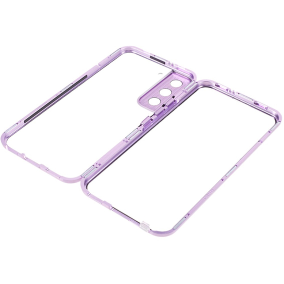 Чехол до Samsung Galaxy S21, Magnetic Dual Glass, фиолетовый
