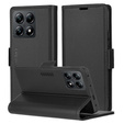 Чохол для Xiaomi 14T Pro, ERBORD Glossy Litchi, гаманець з клапаном, чорний