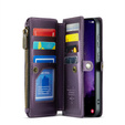 Чохол CASEME для Samsung Galaxy S24 FE, RFID Leather Wallet з плечовим ременем, фіолетовий