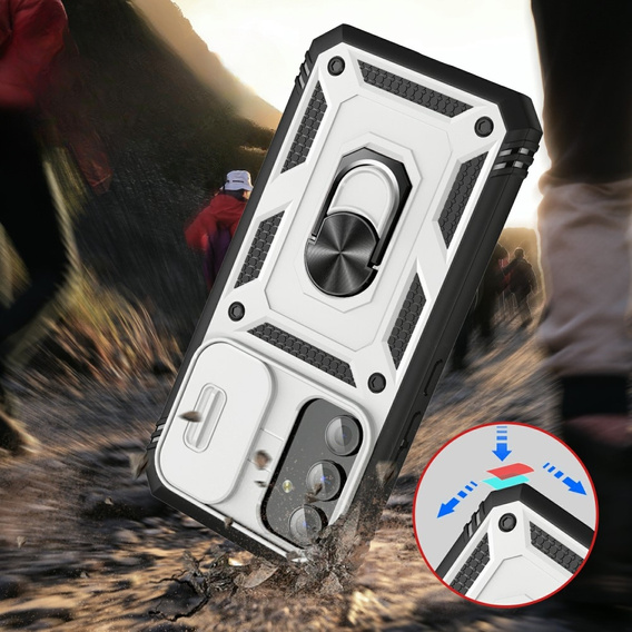 Чехол NOX Camera Slide Samsung Galaxy A54 5G, CamShield Slide, белый / черный