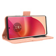 Футляр з клапаном для Motorola Edge 50 Fusion 5G, Card Slot, рожевий