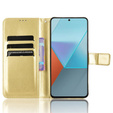 Откидной чехол для Xiaomi Redmi Note 13 Pro 5G, Crazy Horse Wallet, золотой