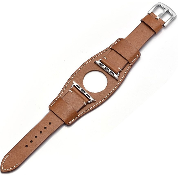 Кожаный ремешок для Apple Watch 1/2/3/4/5/6/7/8/SE/Ultra 42/44/45/49 мм, коричневый