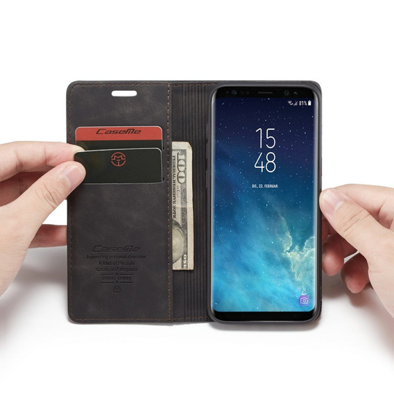 Чехол CASEME для Samsung Galaxy S8, Leather Wallet Case, чёрный