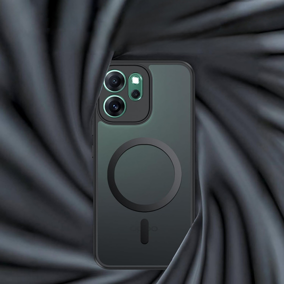Матовий чохол для Oppo Reno 14F, для MagSafe, напівпрозорий чорний