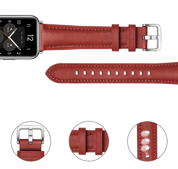 Кожаный ремешок для часов Huawei Watch Fit 2, Red