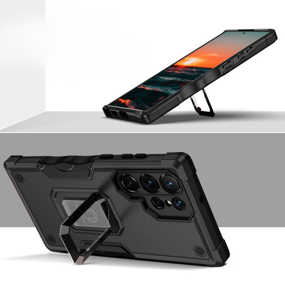 Чехол до Samsung Galaxy S23 Ultra, Dual-Layer Armor, чёрный
