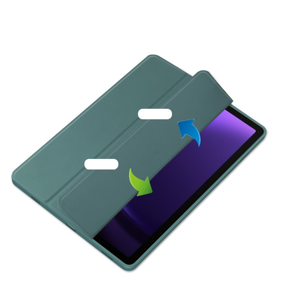 Чохол для Samsung Galaxy Tab S10 Lite / S10 FE / S9 FE, Smartcase Hybrid, з місцем для стилуса, темно-зелений