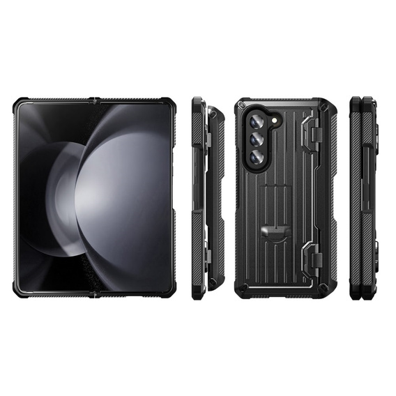 Чехол для Samsung Galaxy Z Fold5 5G, Kickstand, с подставкой и защитой экрана, чёрный