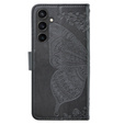 Откидной чехол для Samsung Galaxy S23 FE, Butterfly, чёрный