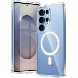 Чехол для Samsung Galaxy S25 Ultra, гибридный чехол Fusion Hybrid, для MagSafe, прозрачный + стекло для экрана