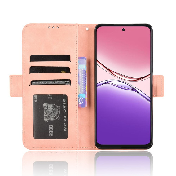 Футляр з клапаном для Oppo A5 Pro 5G, Card Slot, рожевий