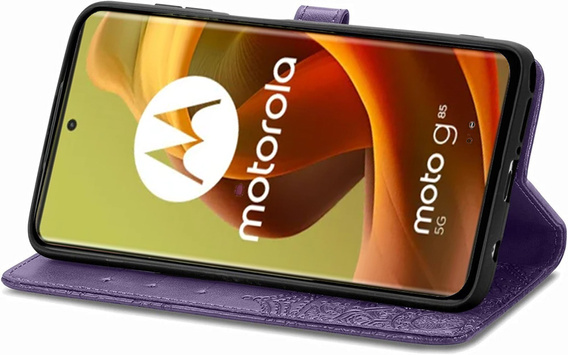 Чохол-книжка для Motorola Moto G85, Mandala, фіолетовий