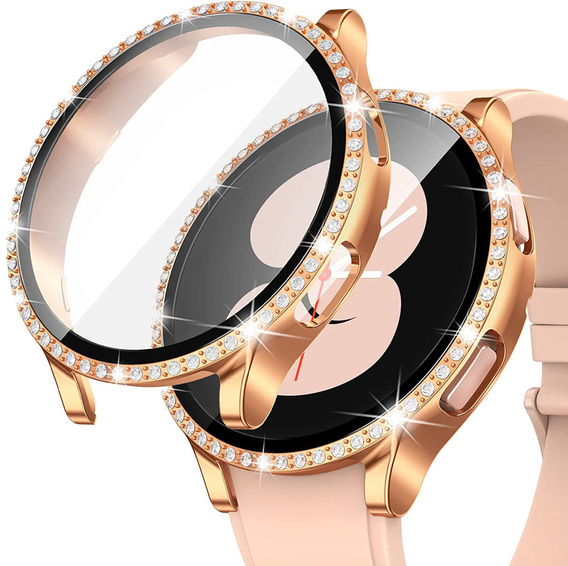 2в1 чехол и защитное стекло для часов Samsung Galaxy Watch 5 44mm, Pink 