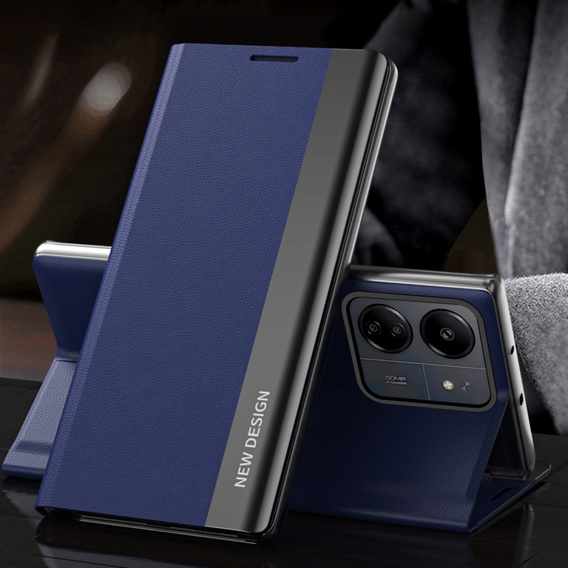 Откидной чехол для Xiaomi Redmi 13C / Poco C65, Side Magnetic, темно-синий