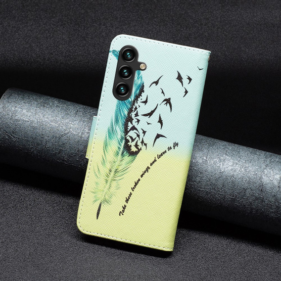 Откидной чехол для Samsung Galaxy A55 5G, Wallet, Feather, синий