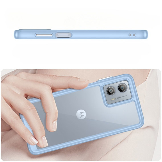 Чoхол до Motorola Moto G53 5G, Fusion Hybrid, прозорий / синій