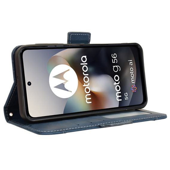 Откидной чехол для Motorola Moto G56 5G, Card Slot, темно-синий
