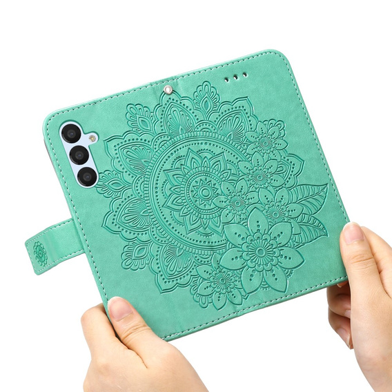 Откидной чехол для Samsung Galaxy A54 5G, Mandala Flower, зелёный