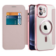 Откидной чехол для iPhone 12, RFID Wallet MagSafe CamShield, розовый