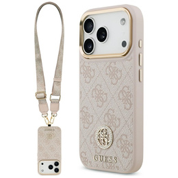 Чехол GUESS 4G Strass Logo с ремешком, MagSafe для iPhone 17 Pro Max