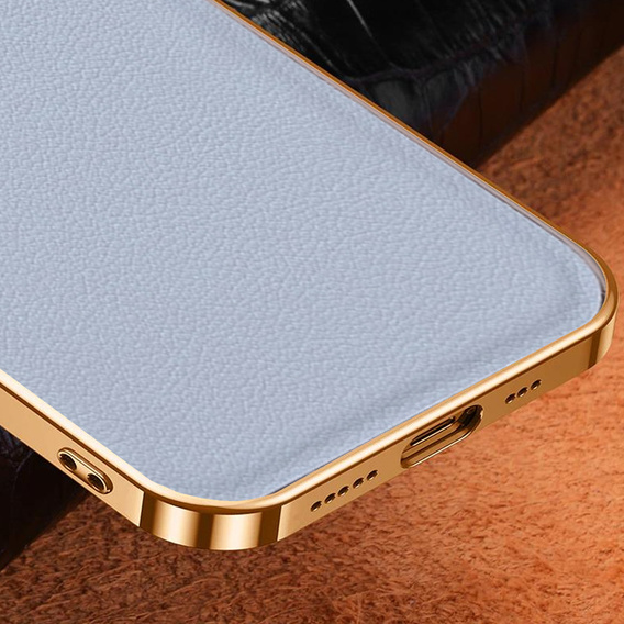 Чехол до iPhone 14, Cowhide Leather, серый
