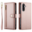 Фліп-чохол на блискавці для Samsung Galaxy A17 5G, Wallet Zipper Pocket, гаманець, рожевий