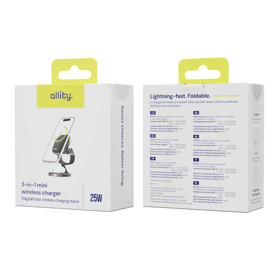 Беспроводное индуктивное зарядное устройство ERBORD 3 в 1